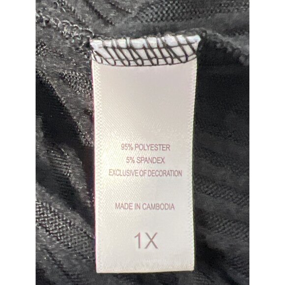 Comfort Code By Cuddl Duds 2Pc Brushed Ultra Rib Knit PJ Set 1X Black Celestial - Picture 4 of 8